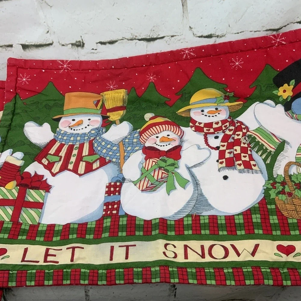 Vintage Christmas‎ Placemats Let It Snow Snowmen Lot Of 3